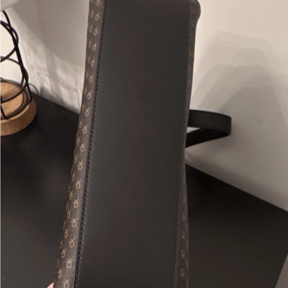 Calvin Klein Brown Monogram Crossbody with Gold Accents - Picture 6 of 9